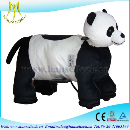 Hansel hot selling plush amusement ride panda kids coin operated zippy motorized rides