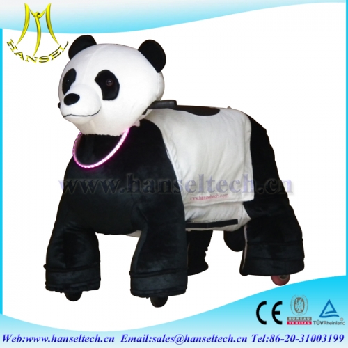 Hansel hot selling plush amusement ride panda kids coin operated zippy motorized rides