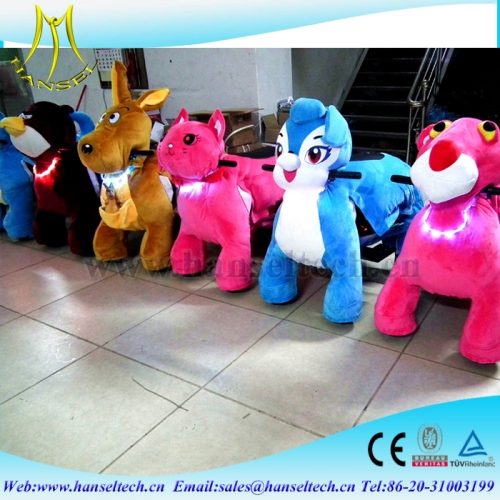 Hansel popular animal ride kids happy rides on furry animal plush game machine