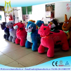 Hansel popular animal ride kids happy rides on furry animal plush game machine