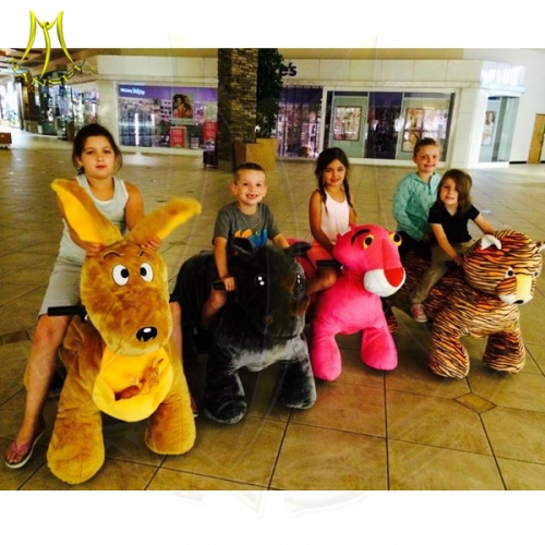 Hansel 2017 coin operated electric plush zoo animal scooter in mall