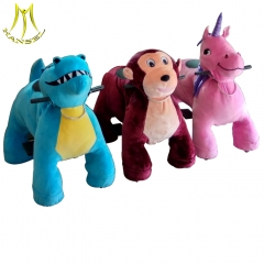 Hansel 2017 popuar kids outdoor motorized plush riding animals theme park equipment for sale