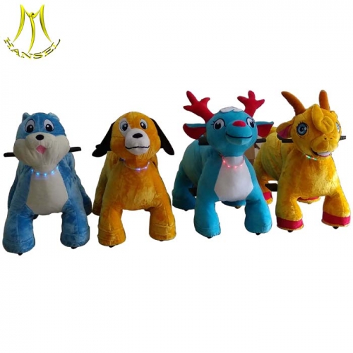 Hansel china motorized plush riding animals and names of indoor games with motorized animal scooters for mall