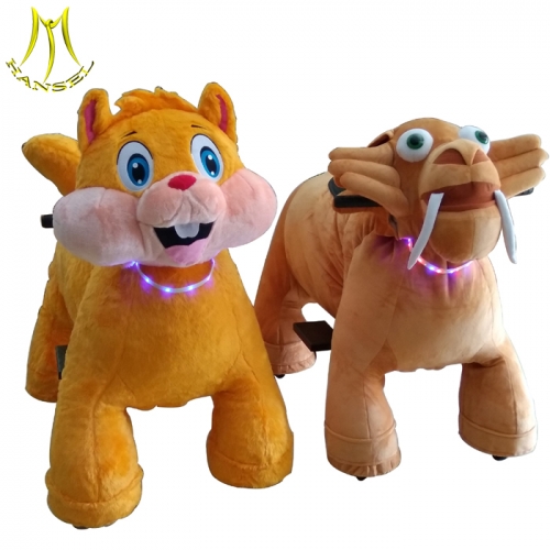 Hansel china motorized plush riding animals and factory coin operated zippy motorized rides with low price animal ride supplier