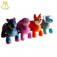 Hansel coin operated electric plush ride on animal machine amusement equipment plush toys stuffed animals on wheels motorized bicycle