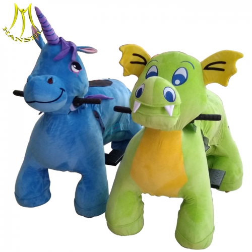 Hansel kids amusement ride on plush riding motorized animals for sale