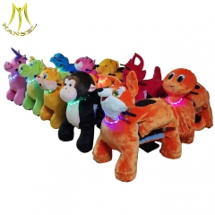 Hansel coin operated electric ride on furry animal plush horse scooter for adults