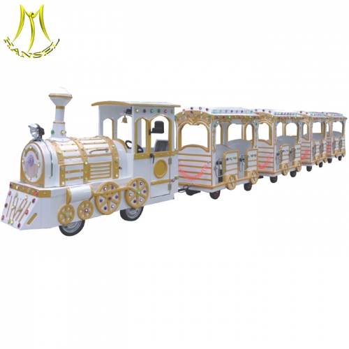 Hansel hot sale amusement park kids ride on train amusement trackless train