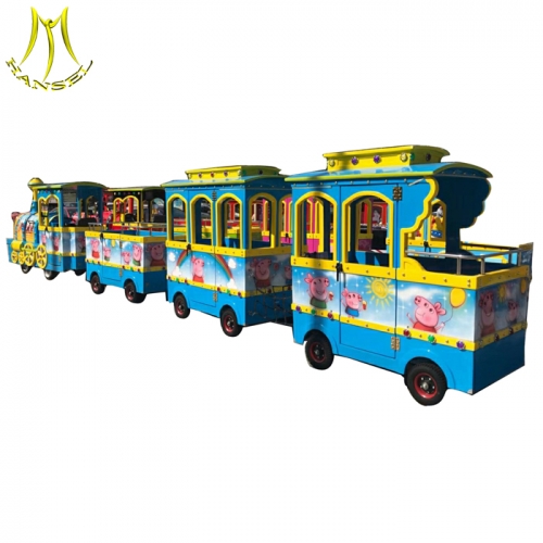 Hansel amusement park rides train battery power electric trackless train for sale